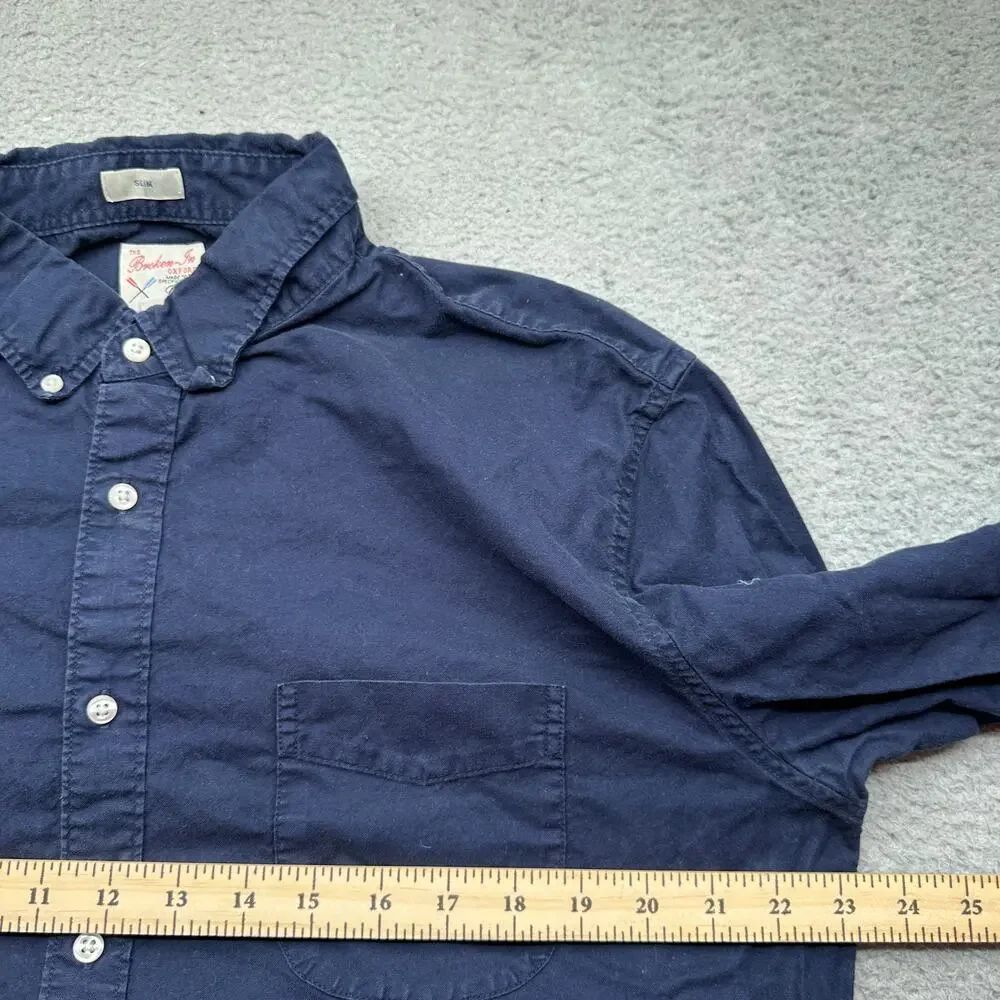J Crew The Broken In Oxford Shirt Mens XL Slim Button Down Long Sleeve Navy